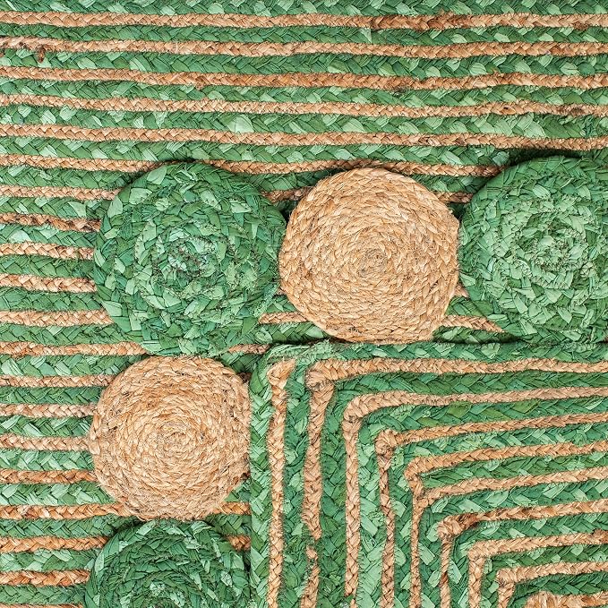 SAFAVIEH Cape Cod Collection 2' 3" x 8' Green / Natural CAP201Y Handmade Boho