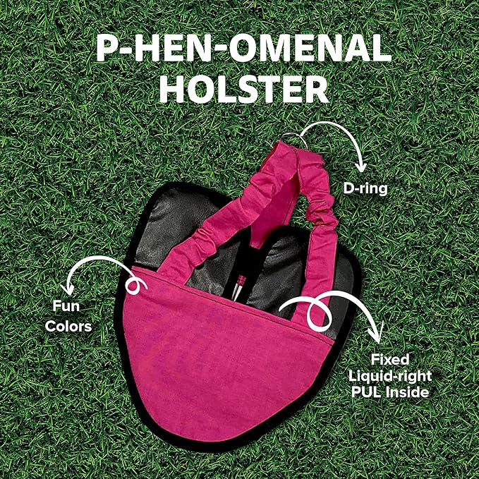 Hen Holster Bird Diaper, Wrap Around - for Hens, Roosters, Ducks, Geese, Leak-Proof Design, Comfortable Fleece Strap Bird Harness with Sewn-in Liner, Secure Hook and Loop Closure - S/M, Pink