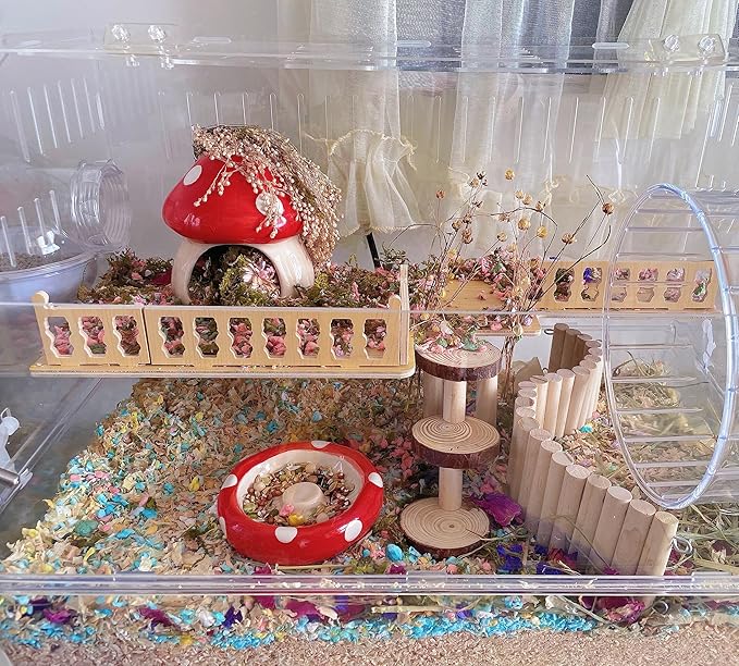 Ceramic Hamster Hideout - Small Animal Houses & Habitats for Mice, Gerbils, Lemmings or Other Small Pets - Accessories