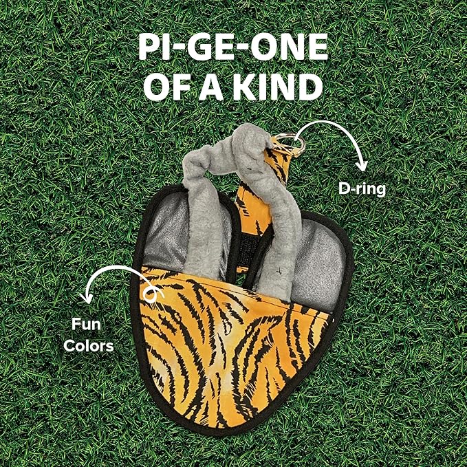 Bird Diaper, Wrap Around, for Larger Pigeons, Small Breed Hens and Roosters, Leak-Proof Design, Comfortable Fleece Strap Bird Harness with Sewn-in Liner & Secure Hook and Loop Closure - XS, Tiger