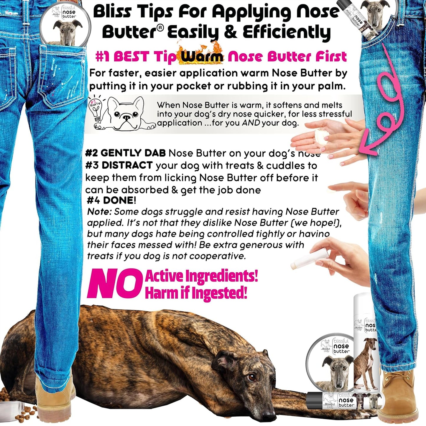 The Blissful Dog Greyhound Unscented Nose Butter - Dog Nose Butter, 2 Ounce