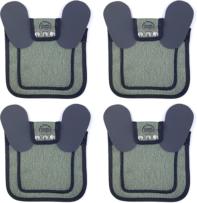 DOWN UNDER OUTDOORS 4 Pack Medium-Large Saddles with Adjustable Straps, Poultry Saver, Protector, Apron, Supplies, Care Products (Green)