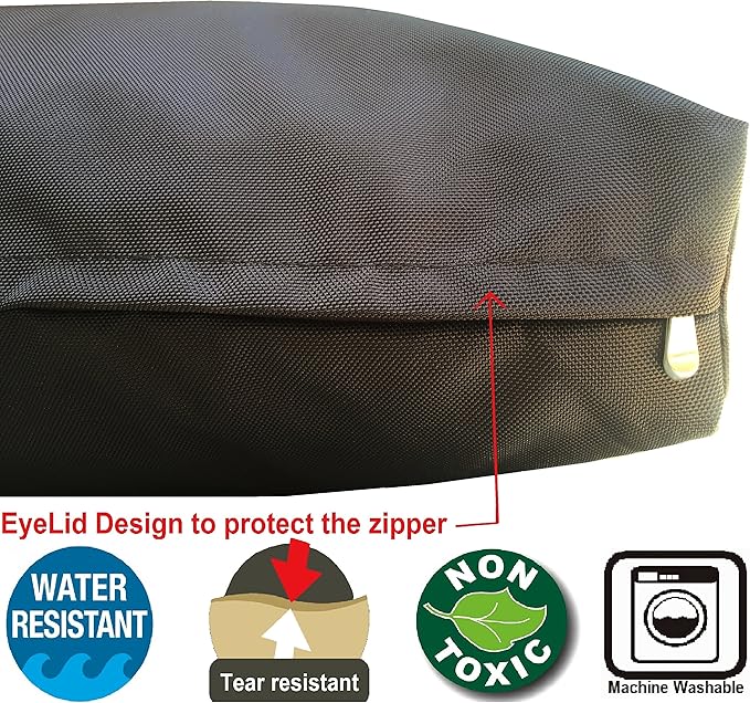 Dogbed4less XL Memory Foam Dog Bed for Medium to Large Dogs with Orthopedic Comfort, Waterproof Liner and Heavy Duty Nylon Cover 40X35 Pillow, Seal Brown