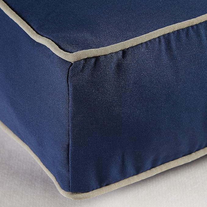 Charlie Rectangle Indoor/Outdoor Pillow Style Dog Bed, Navy, Medium (30" x 42")