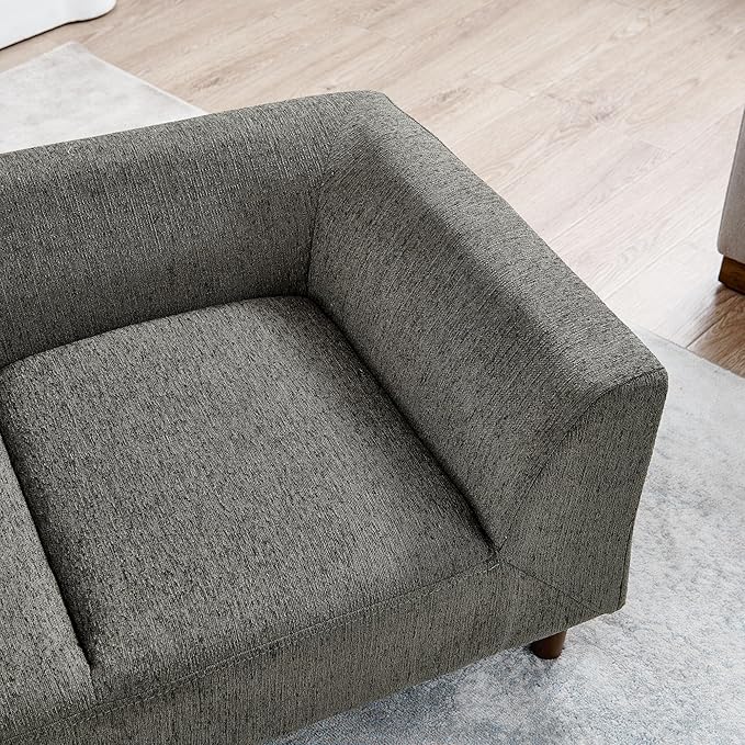Elevated Dog Couch Bed for Medium Large Dogs, Modern Pet Sofa with Backrest & Armrest, Durable Dog Bed Sofa with Soft Cushion, Solid Wood Legs (Dark Grey)