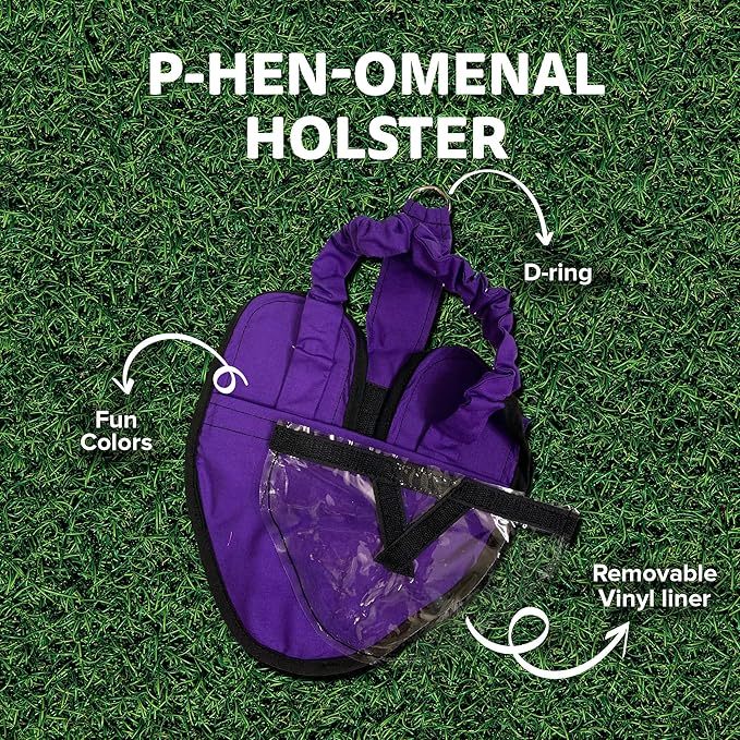 Hen Holster Wrap-Around Bird Diaper & Harness for Hens, Roosters, Ducks, Geese - with Removable Vinyl Liner, Adjustable Fit for Outdoor Adventures & Indoor Use - Easy to wear - XL, Purple