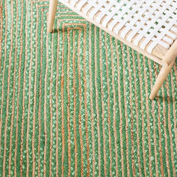 SAFAVIEH Cape Cod Collection 2' 3" x 8' Green / Natural CAP201Y Handmade Boho
